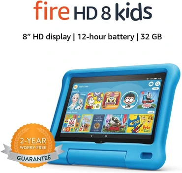 تصویر تبلت آمازون Fire HD 8 | حافظه 32 گیگابایت ا Fire HD 8 Kids tablet, 8" HD display, ages 3-7, 32 GB, includes a 1-year subscription to amazon Kids+ content, Blue Kid-Proof Case Blue Kids Fire HD 8 Fire HD 8 Kids tablet, 8" HD display, ages 3-7, 32 GB, includes a 1-year subscription to amazon Kids+ content, Blue Kid-Proof Case Blue Kids Fire HD 8
