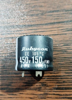 تصویر Rubycon 450V 150uF – خازن الکترولیت، ۴۵۰ ولت، ۱۵۰ میکروفاراد 