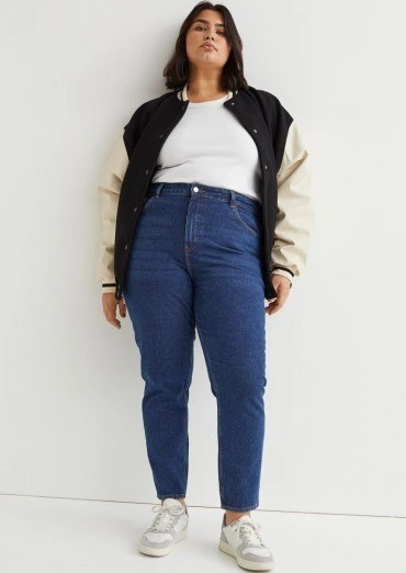 تصویر شلوار مام جینز زنانه سایز بزرگ اچ اند ام 