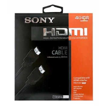 تصویر کابل HDMI طول 1.5 متری SONY 4K 