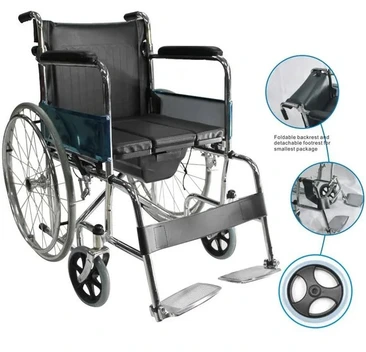 تصویر ویلچر استاندارد حمامی مد اسکای 608 ا MedSky 608 wheelchair MedSky 608 wheelchair