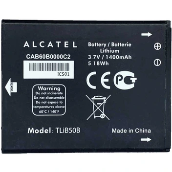 تصویر باتری موبایل آلکاتل Alcatel OT-4030 با کد فنی CAB60B0000C2 