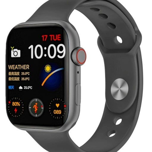 تصویر ساعت هوشمند مدل ht99 plus رنگ مشکی با نمایش لوگو اپل 