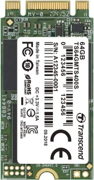 تصویر هارد درایو اینترنال transcend SSD مدل TS64GMTS400S ظرفیت ۶۴ گیگابایت 