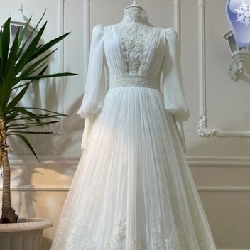 تصویر لباس عروس اسلامی گیپور 