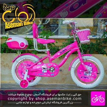 تصویر دوچرخه دخترانه بچگانه OK سایز ۱۶ صندوق دار پشتی دار سبد دار OK Bicycle Kids Size 16 