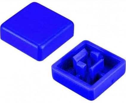 تصویر سرکلید تک سوئیچ کله خور 12×12 مربعی مدل A14 رنگ آبی 