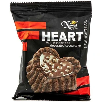 تصویر کیک شکلاتی قلبی نظری 55 گرمی 