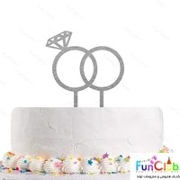 تصویر تاپر کیک پلکسی طرح حلقه نقره ای 