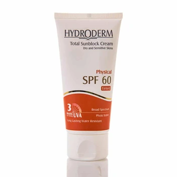 تصویر کرم ضد افتاب رنگی هیدرودرم با SPF 60 برای پوست های خشک و حساس 