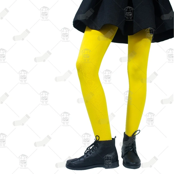 تصویر جوراب شلواری زرد پنتی 