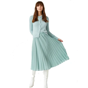 تصویر دامن بلند کوتون مدل Pleated Midi Skirts 