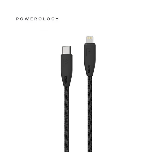 تصویر کابل تبدیل USB-C به Lightning پاورولوجی مدل Braided طول ۲ متر Powerology Braided USB-C To Lightning Cable 2m 
