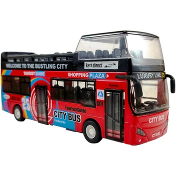 تصویر ماشین بازی مدل اتوبوس شهری کد 025 - قرمز تیره 