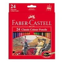 تصویر مداد رنگی 24 رنگ فابر کاستل کلاسیک جعبه فلزی 