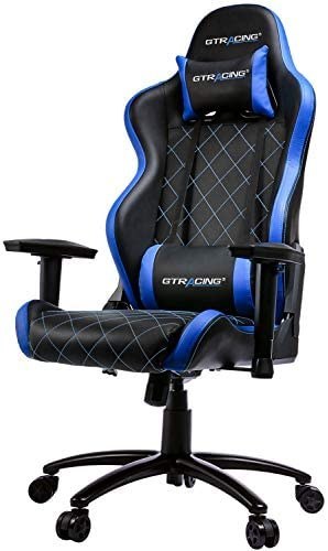 902-Blue GTRACING Gaming Chair Heavy Duty Metal Base Office Computer Desk Chair Adjustable Swivel Rocker Tilt E-Sports Chair 