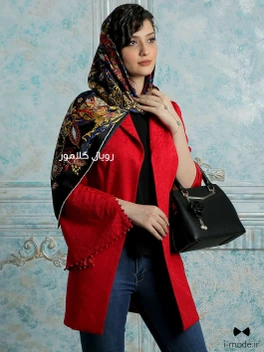 تصویر خرید کت مجلسی قرمز زنانه جدید مدل آزرم مانتو کتی دخترانه شیک 