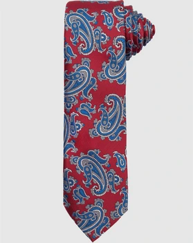 تصویر کراوات کلاسیک طرح دار با دستمال جیبی برند تودرز 