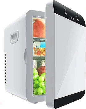 تصویر یخچال کوچک12 لیتری JIAXIAO Ship|کولر و گرم کننده |قابل حمل| برای مراقبت از پوست| غذا | رنگ سفید 