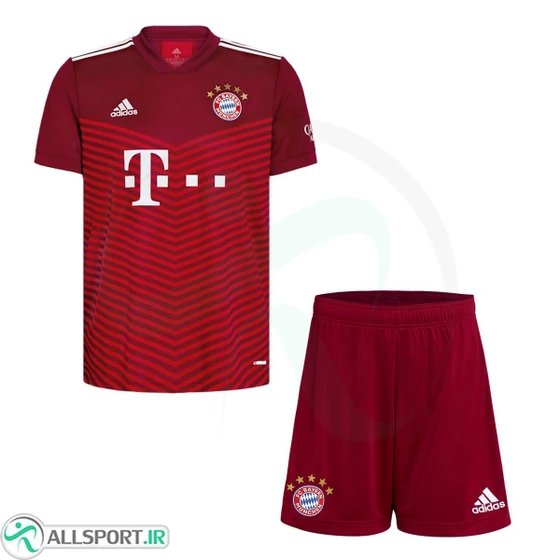 تصویر پیراهن شورت بچه گانه اول بایرمونیخ Bayern Munich  2021-22 Home shirt & short Soccer Jersey 