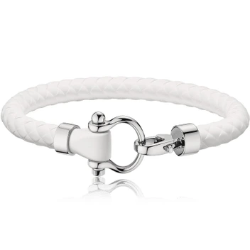تصویر دستبند رابر سفید امگا کد ٨٧٣٢١ ا bracelet in stainless steel and white rubber bracelet in stainless steel and white rubber