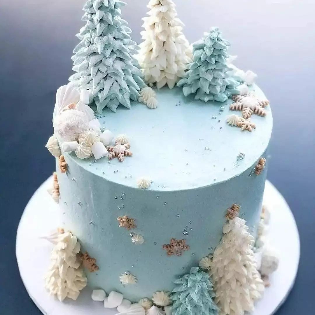 تصویر کیک زمستانی ۲ - سفید / یک کیلویی ا Cake_zemestani_2 Cake_zemestani_2