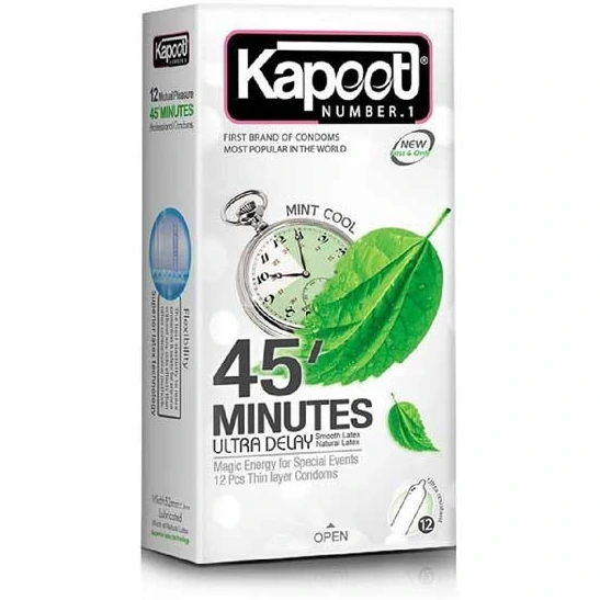 تصویر کاندوم تاخیری 45 دقیقه کاپوت ا Kapoot 45 Minutes Natural Condoms 12pcs/Pack Kapoot 45 Minutes Natural Condoms 12pcs/Pack