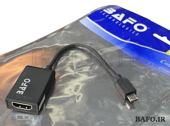 تصویر کابل تبدیل MHL به HDMI مدل BF-2647 | مبدل گوشی به تلویزیون بافو | MHL To HDMI 11pin Samsung 