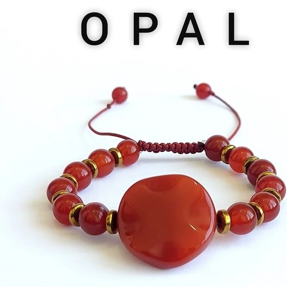 تصویر دستبند سنگی opal 