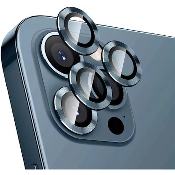 تصویر محافظ لنز دوربین مدل رینگی مناسب برای گوشی موبایل اپل 12 و 13 پرومکس - آبی ا QY-RING QY-RING