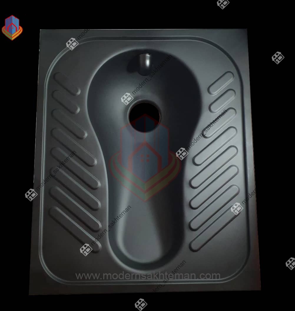 تصویر کاسه توالت زمینی استیل لوکس گلچین کد 002 