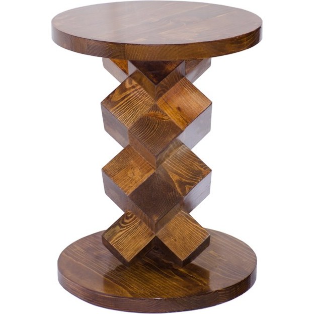 تصویر میز عسلی چوبی طرح کیوب 