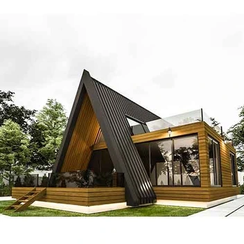 تصویر نقشه خانه مثلثی چوبی 