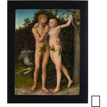 تصویر تابلو نقاشی آدم و حوا در بهشت اثر لوکاس کراناخ پدر 1531 مدل N-99702 