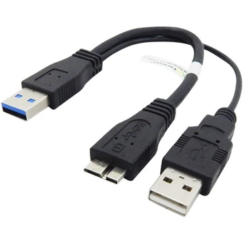 تصویر کابل USB 3.0 Micro B هارد با شارژر فرانت 20 سانتی متری 