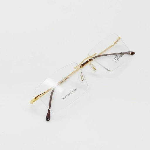 تصویر عینک طبی بی فریم فریم لس بدون قاب جنسیت فلزی تیتانیوم رنگ طلایی و نقره‌ای موجود هست 