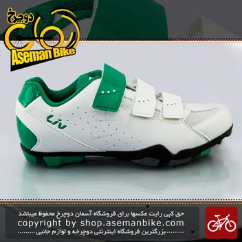 تصویر کفش دوچرخه سواری قفل شو کوهستان جاینت مدل فرا سفید-سبز Giant Bicycle FERA MTB Shoes White-Green 